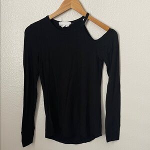 Six / Fifty black long sleeve jersey knit shirt thumb holes S